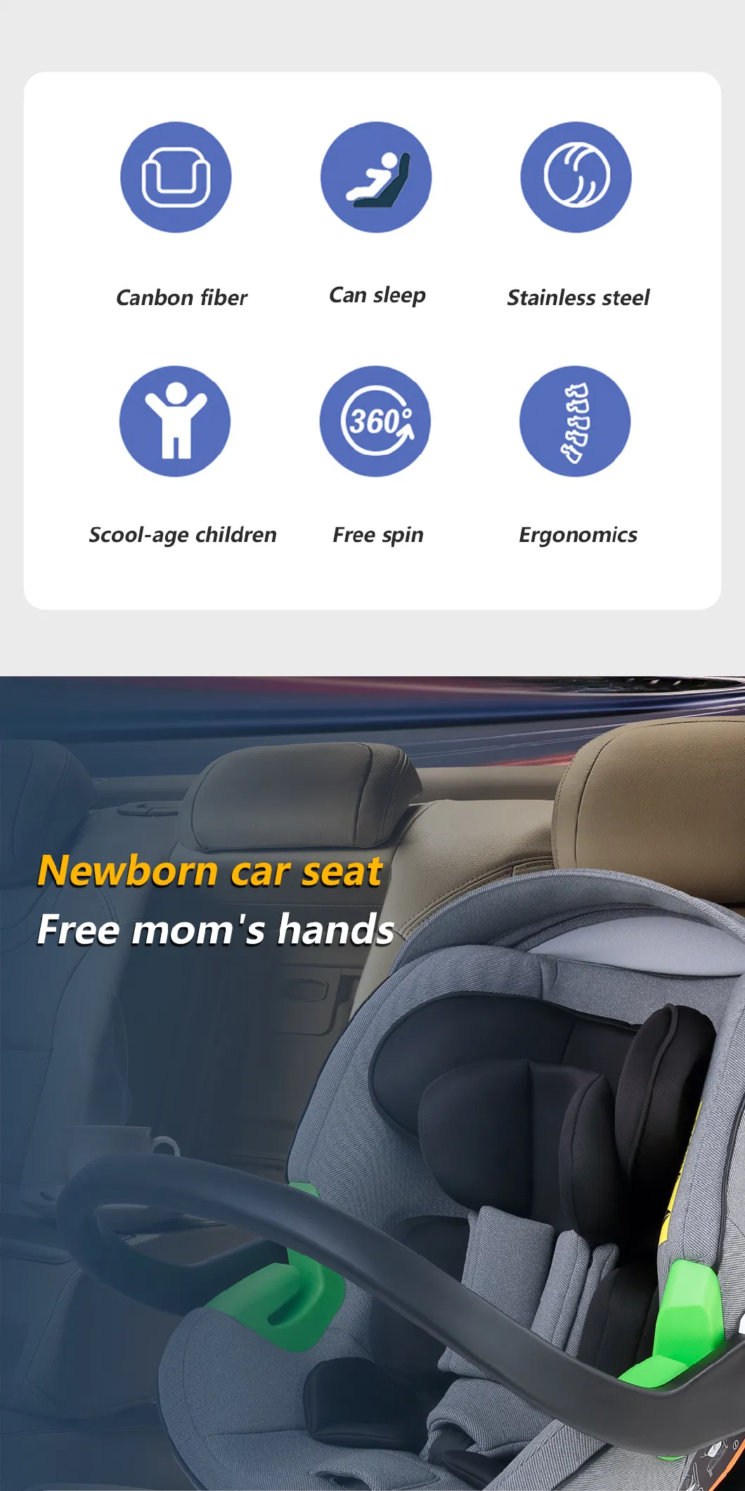 Comfortable Safety All-Round Protection of Baby Car Seat