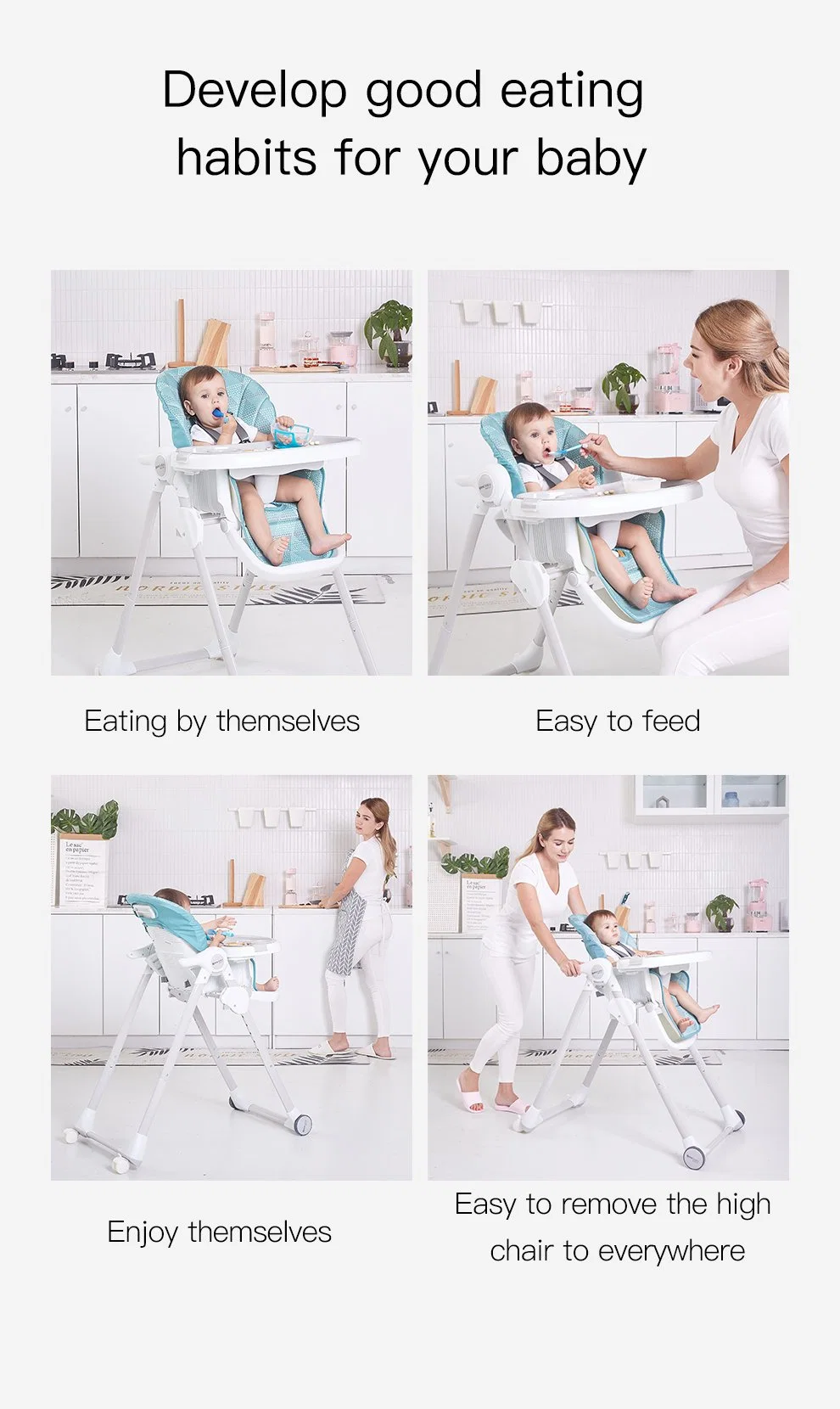 Adjustable Tray Classic Feeding Chair Baby High Chair Home Furniture