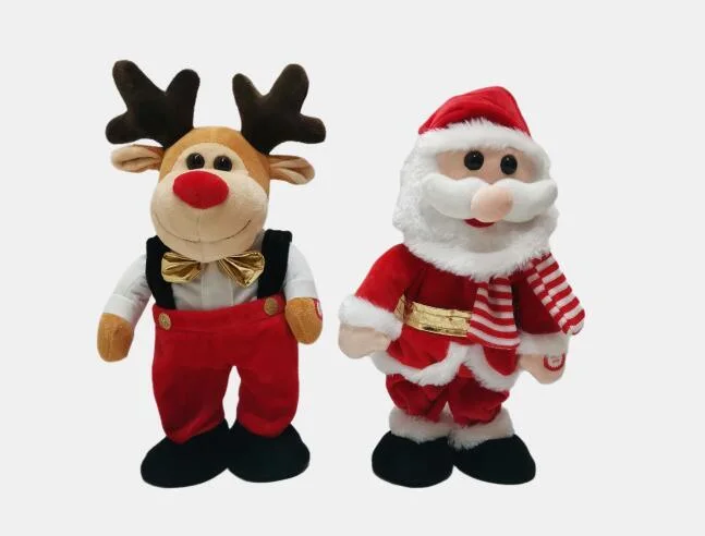 Holiday Gift Singing and Dancing Wiggly Santa and Reindeer X′ Mas Play with Family BSCI Factory