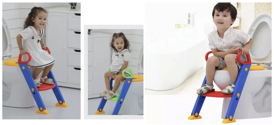 Baby Potty Training Seat Children′ S Potty Toilet Seat Adjustable Ladder Toilet Training Folding Seat