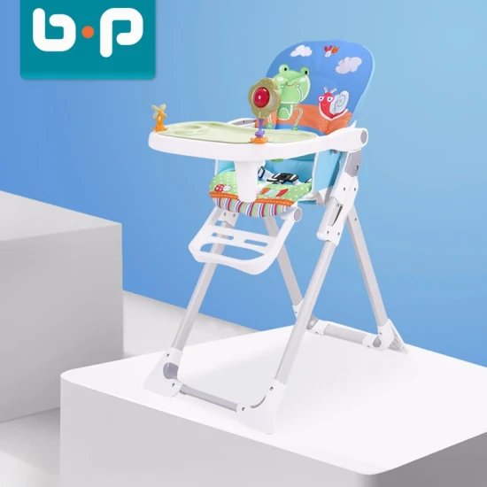 Chaise haute de voyage pliante en plastique bon marché, chaise haute pour bébé de 4 mois